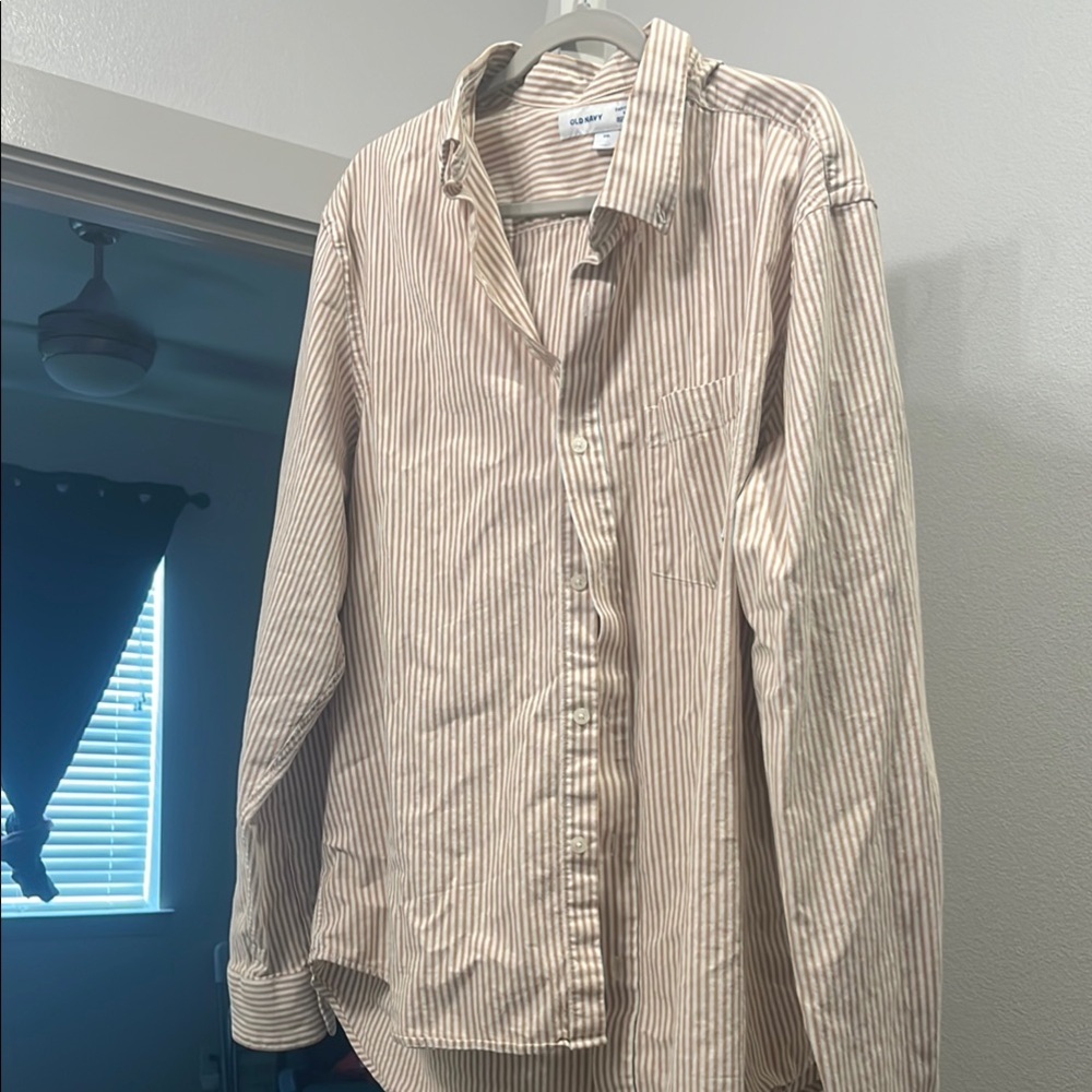 Old Navy Tan Polo Shirt Classic Cotton Blend